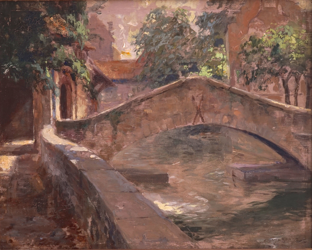 Charles van  Roose (1883-1960), "Vue sur le Pont Boniface", Bruges