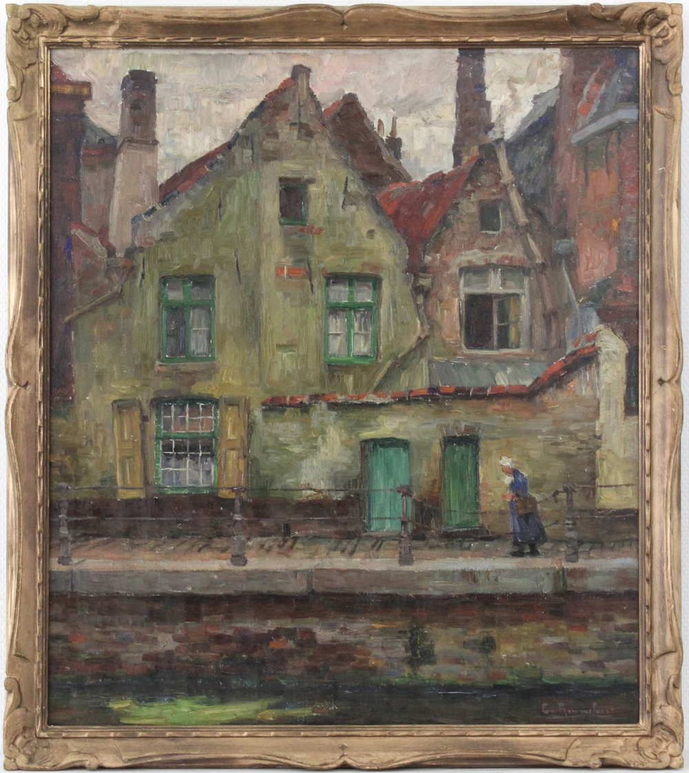 Emile Rommelaere (1873-1961), Vue du Quai des Dominicains", Bruges