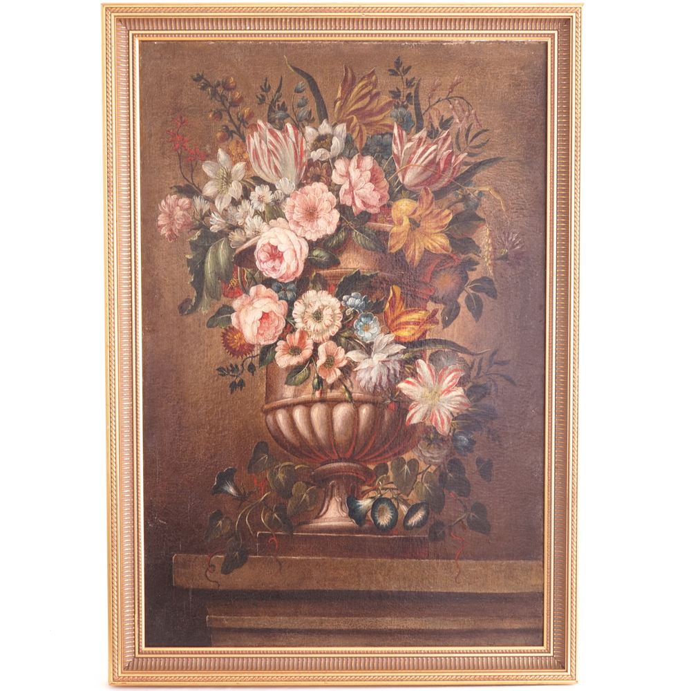 "Vase de jardin avec fleurs", Ecole fran&ccedil;aise, 18e
