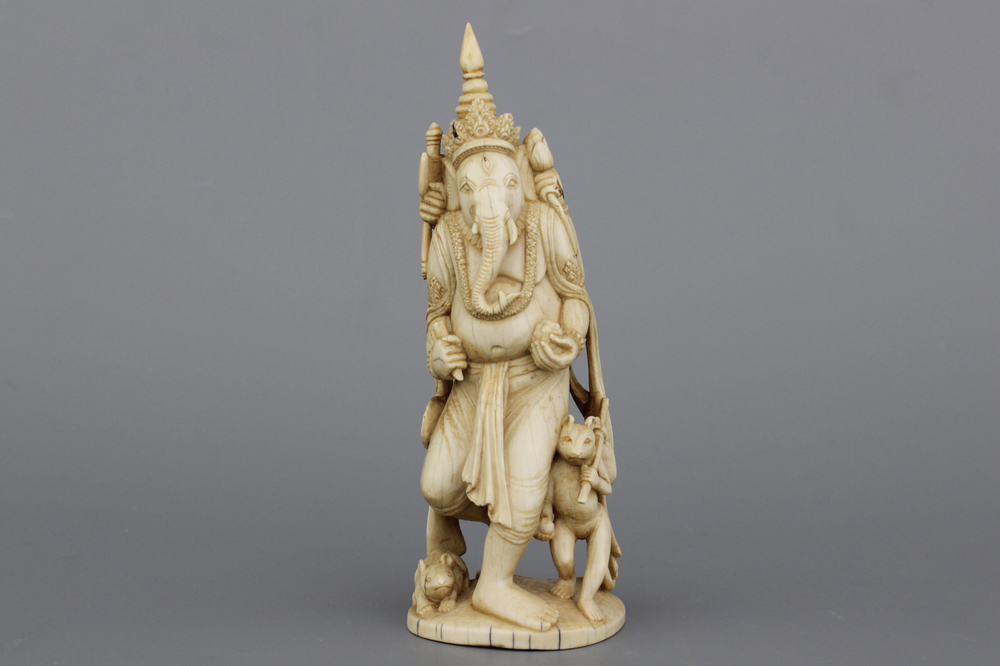 Sculpture de Ganesha en ivoire, Chine, 19e
