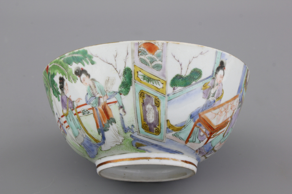 Coupe en porcelaine de Chine, famille verte , Canton, d&eacute;but 19e