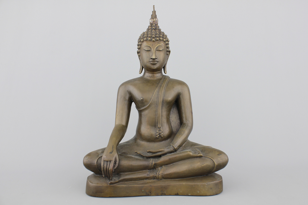 Bouddha tha&iuml; en bronze, 19e-20e