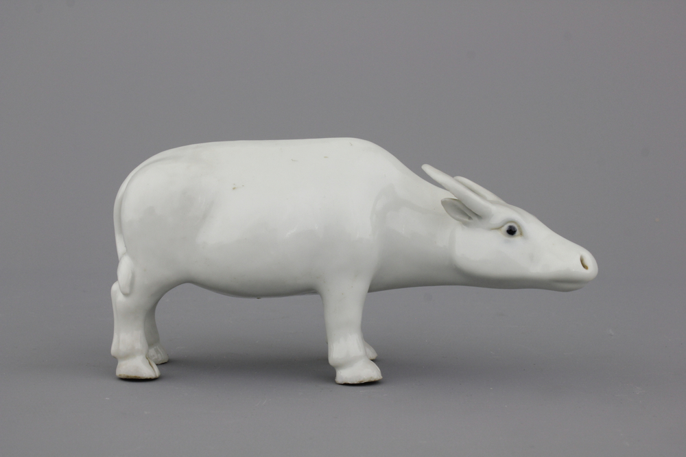 Waterbuffel in 'blanc-de-chine', 19e eeuw