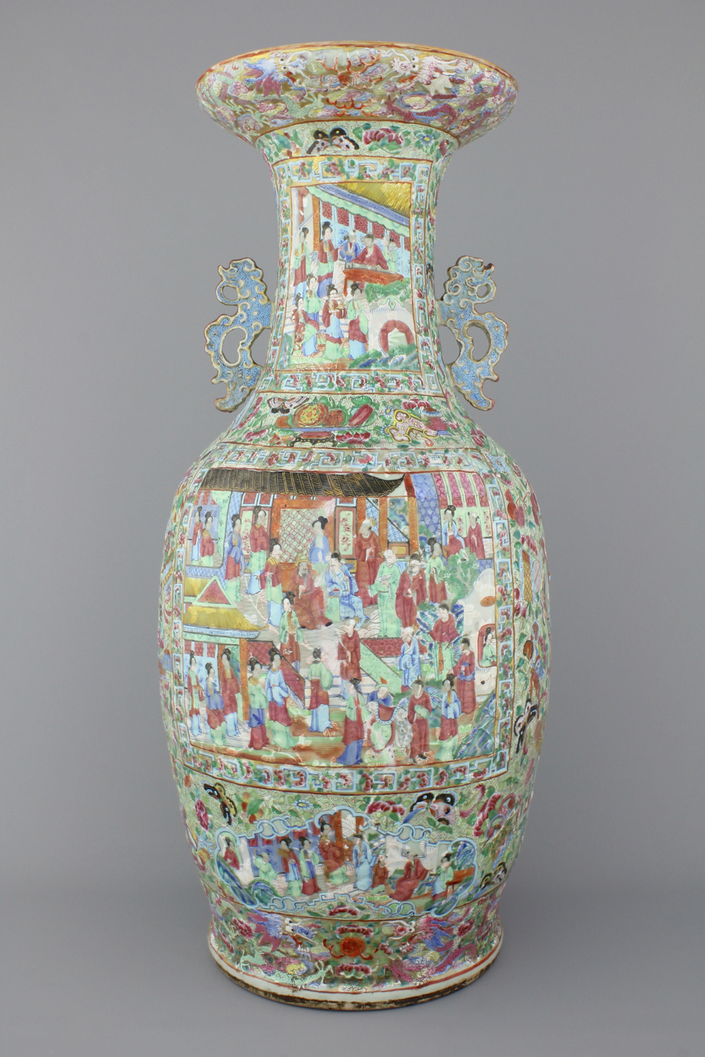 Impressionant vase chinois, Canton, 19e