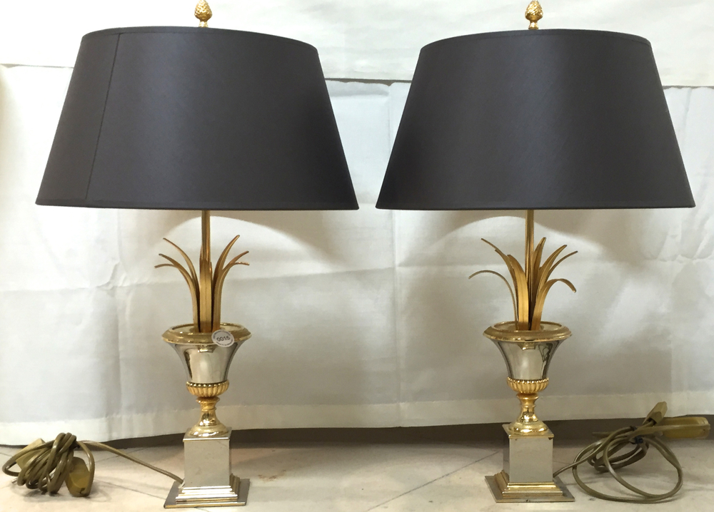 Paire de lampes, style Maison Charles, 2e moiti&eacute; 20e