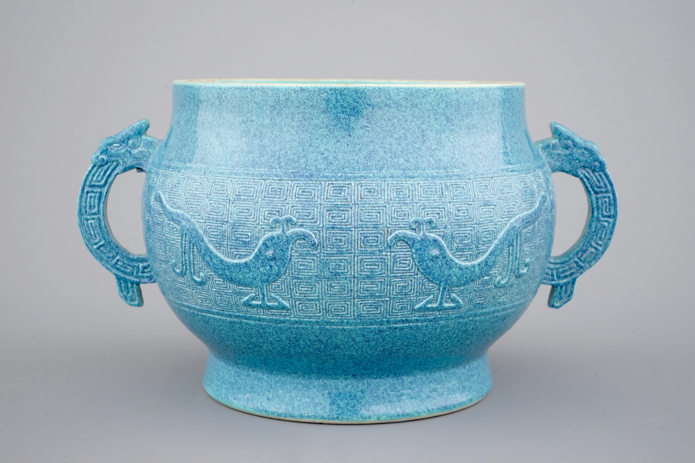 A Chinese Robin's egg censer, 19/20th C.