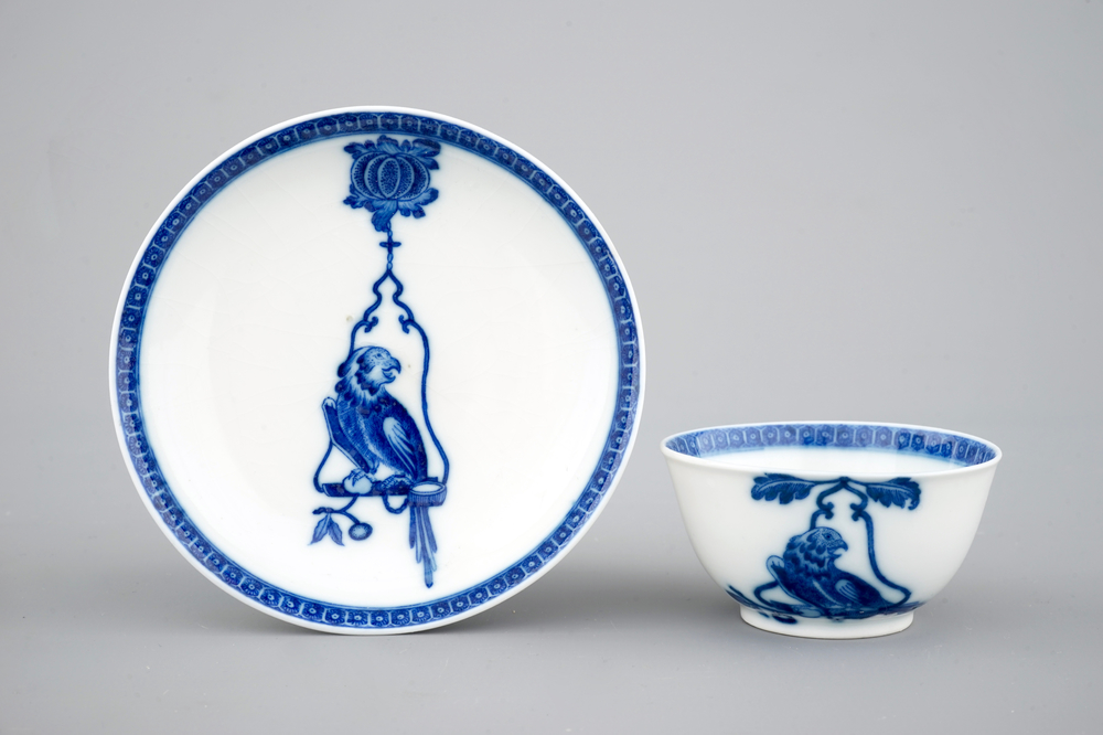 Un sorbet et soucoupe en porcelaine de Chine pour l'export: "Le perroquet sur une branche", Qianlong, ca. 1740