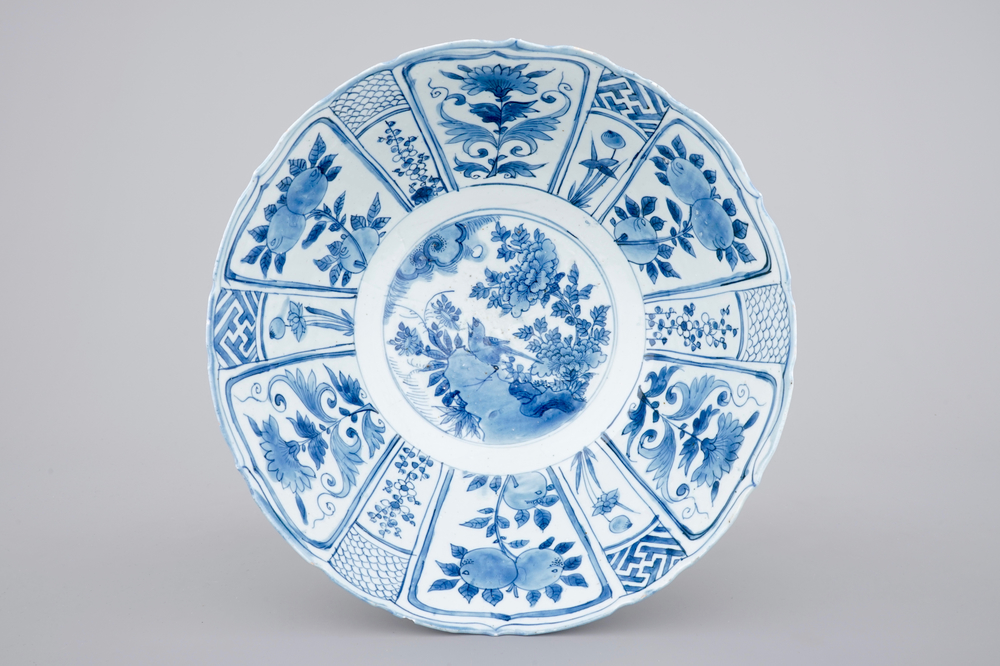 A large Chinese blue and white kraak porcelain bowl, Wan-Li, ca. 1600