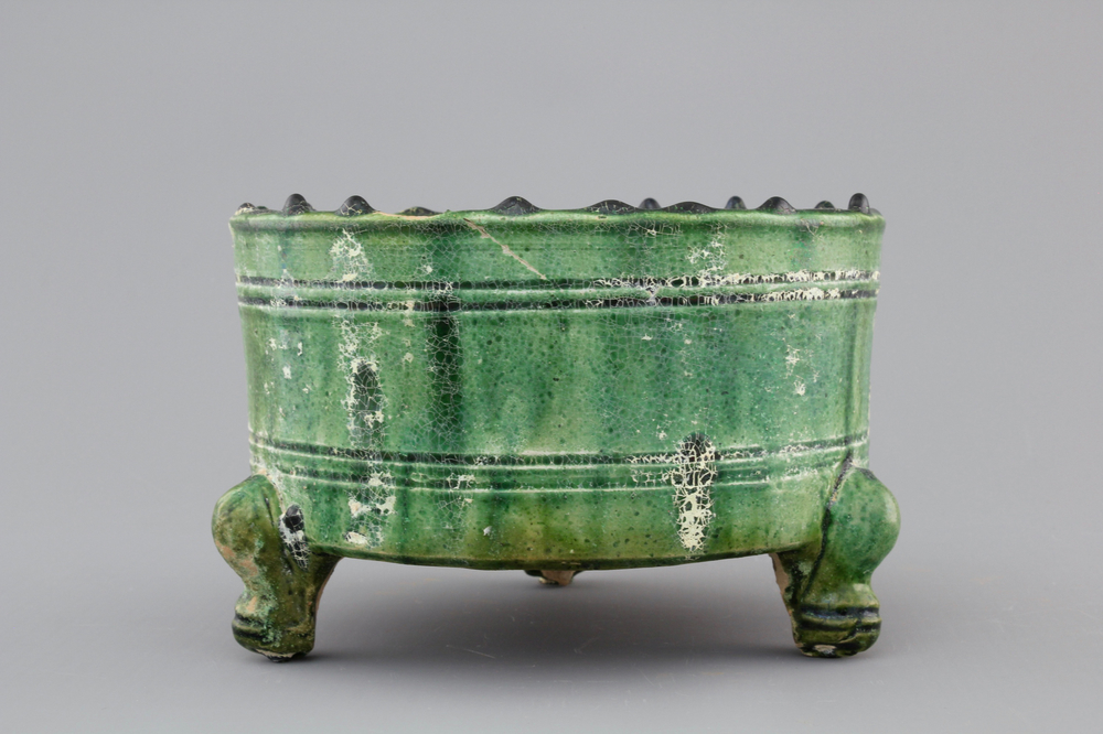 A Chinese green-glazed censer, Han Dynasty (206 BC-220 AC)