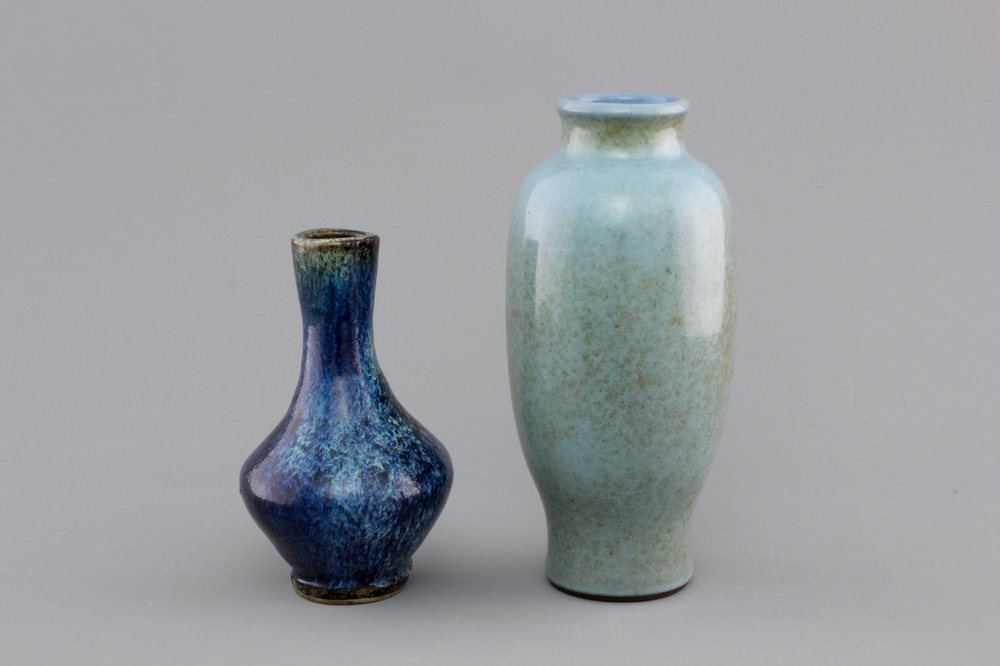 Two Chinese monochrome glazed vases, 19th C.