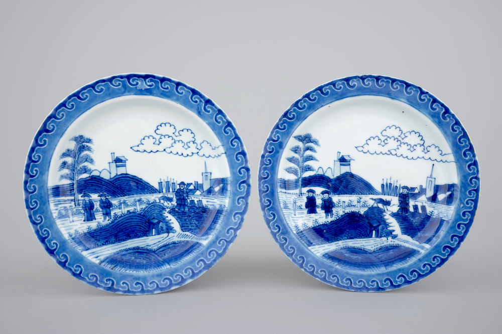 A pair of Chinese Schevening or Nabeshima plates, prob. Ca Mau shipwreck, ca. 1720