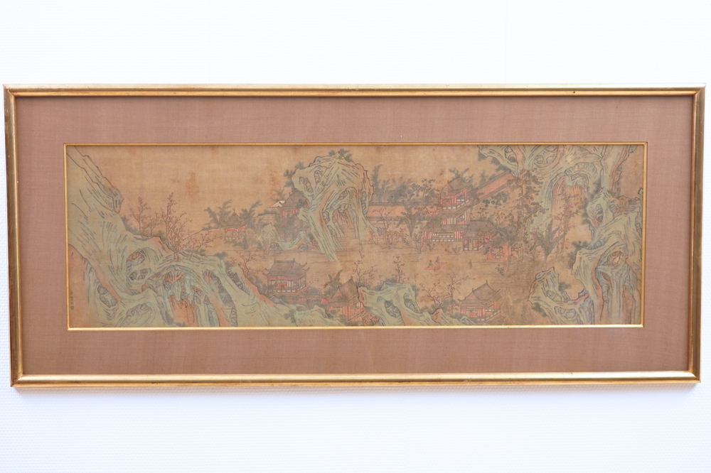 A large Chinese landscape painting