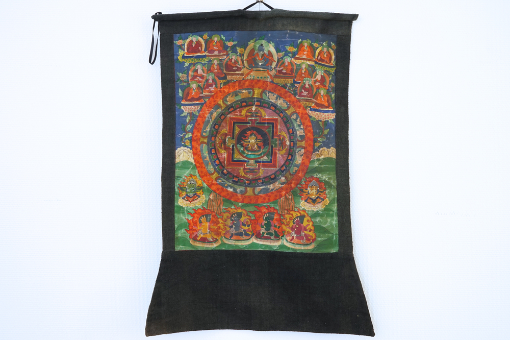 A Tibetan tangka, 19th C.