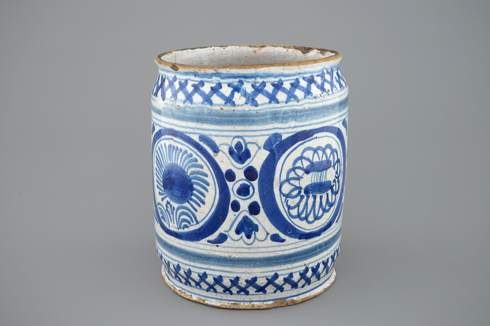 A large chinoiserie albarello, probably Haarlem, early 17th C.