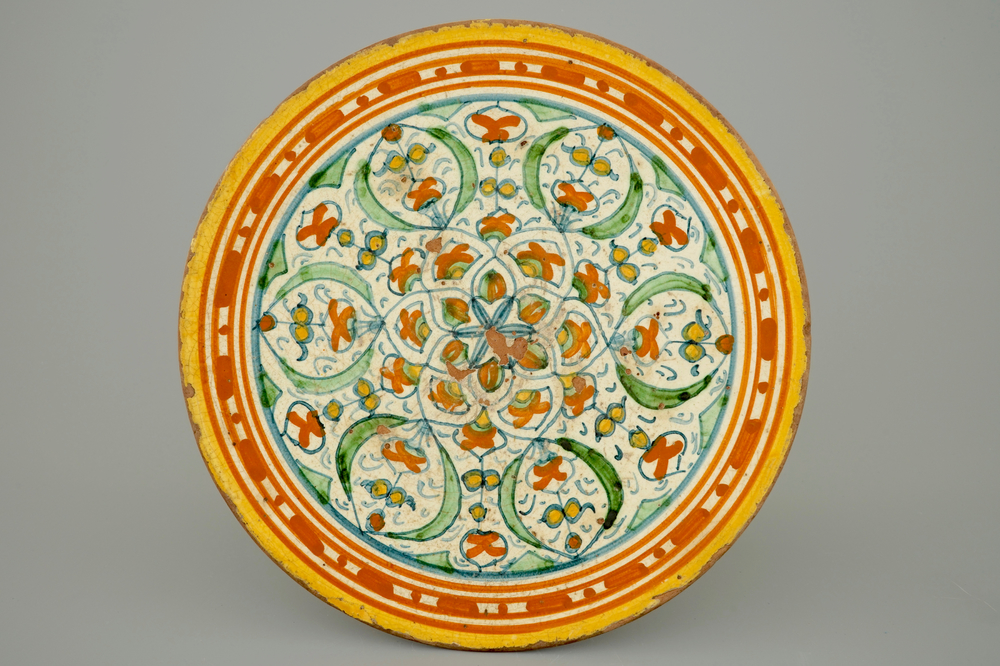 Een tondino in Italiaanse majolica, Montelupo, 17e eeuw
