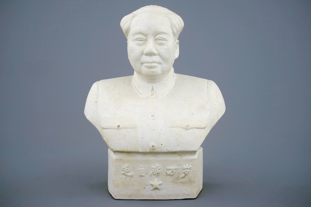 Un buste de Mao en biscuit, Chine, 20&egrave;me