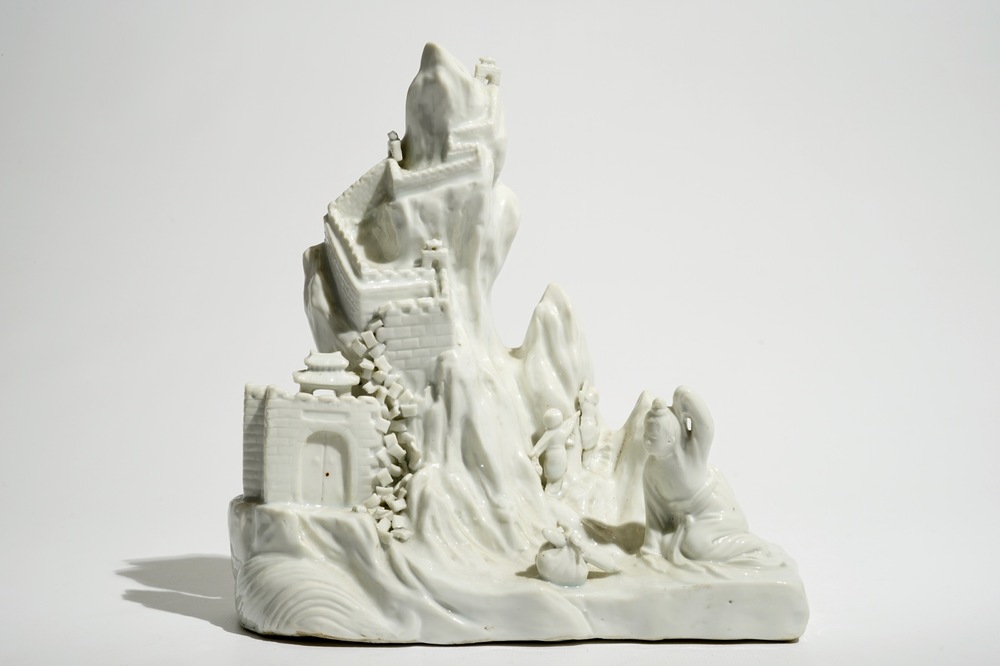 Un groupe de la Grande Muraille en porcelaine blanc de Chine de Dehua, 19&egrave;me