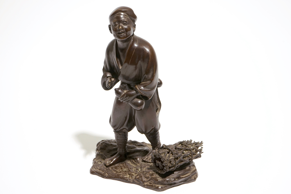 Un mod&egrave;le d'un homme en bronze, Japon, Meiji