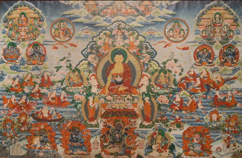 A large thangka, Tibet or Nepal, 19/20th C.