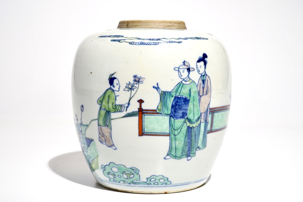 Een Chinese doucai gemberpot, Chenghua merk, Kangxi of later