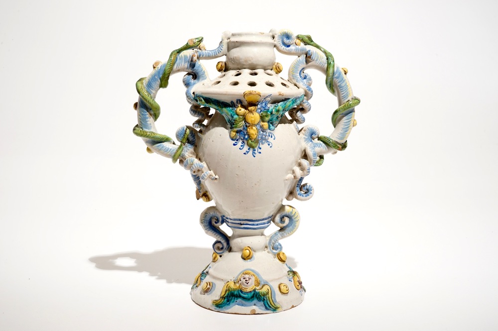 A polychrome Winterthur faience vase, Switzerland, 17th C.