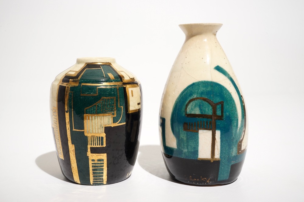Cockx, Jan (Belgique, 1891-1976), deux vases constructivistes, 20&egrave;me