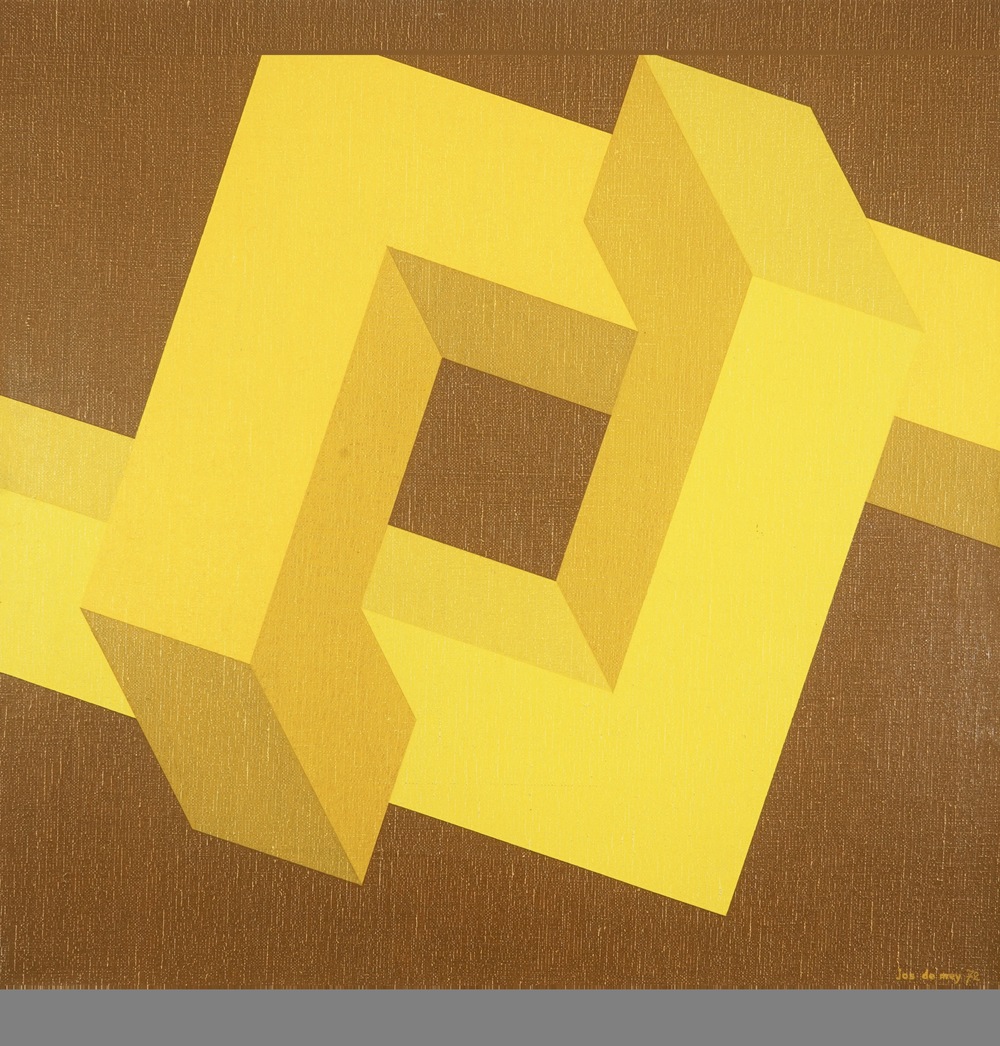 De Mey, Jos (Belgi&euml;, 1928-2007), "Knoop", abstracte compositie, olie op doek, gedat. 1972