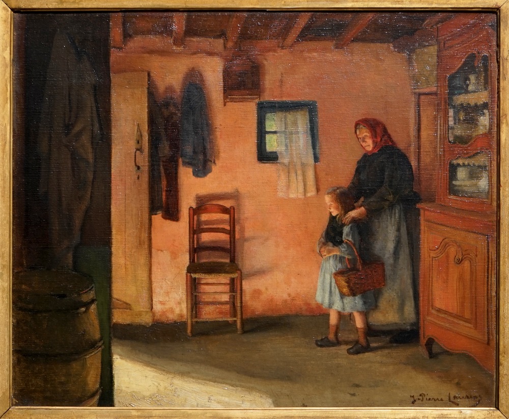 Laurens, Jean-Pierre (Frankrijk, 1875-1932), Moeder met dochter, olie op doek