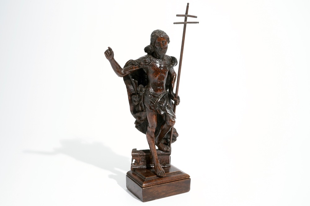 De opstanding van Christus, retabelfragment, eik, Vlaanderen, 16e eeuw