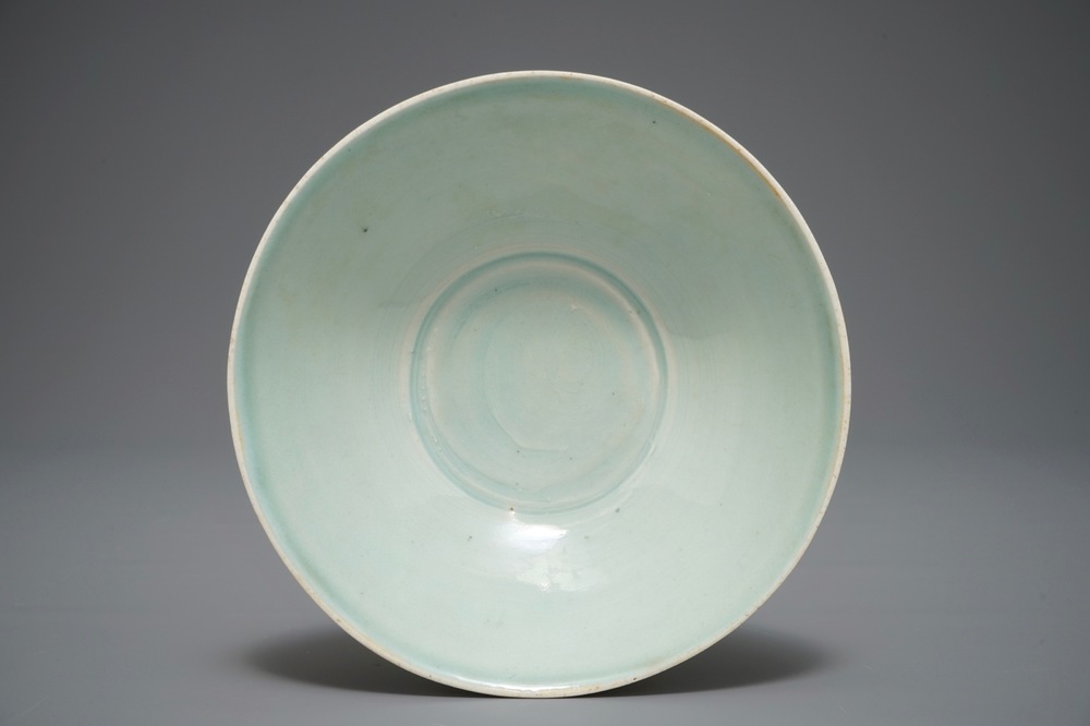 A Chinese incised qingbai bowl with underglaze floral design, Song