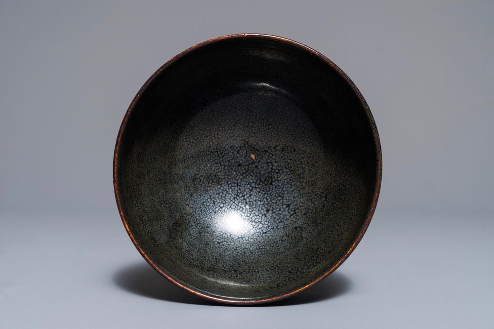 A Chinese Cizhou oil spot glazed bowl, Jin/Yuan style, 19/20th C.