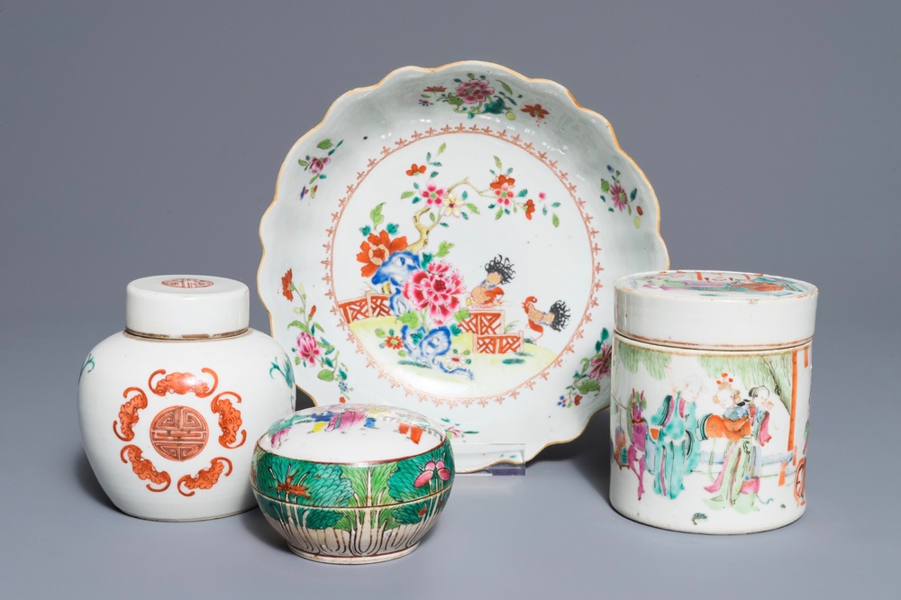 A various collection Chinese famille rose porcelain, 18/19th C.