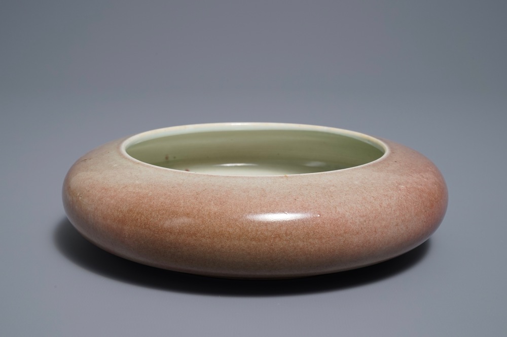 A Chinese langyao-glazed brush washer, Kangxi mark, 19th C.
