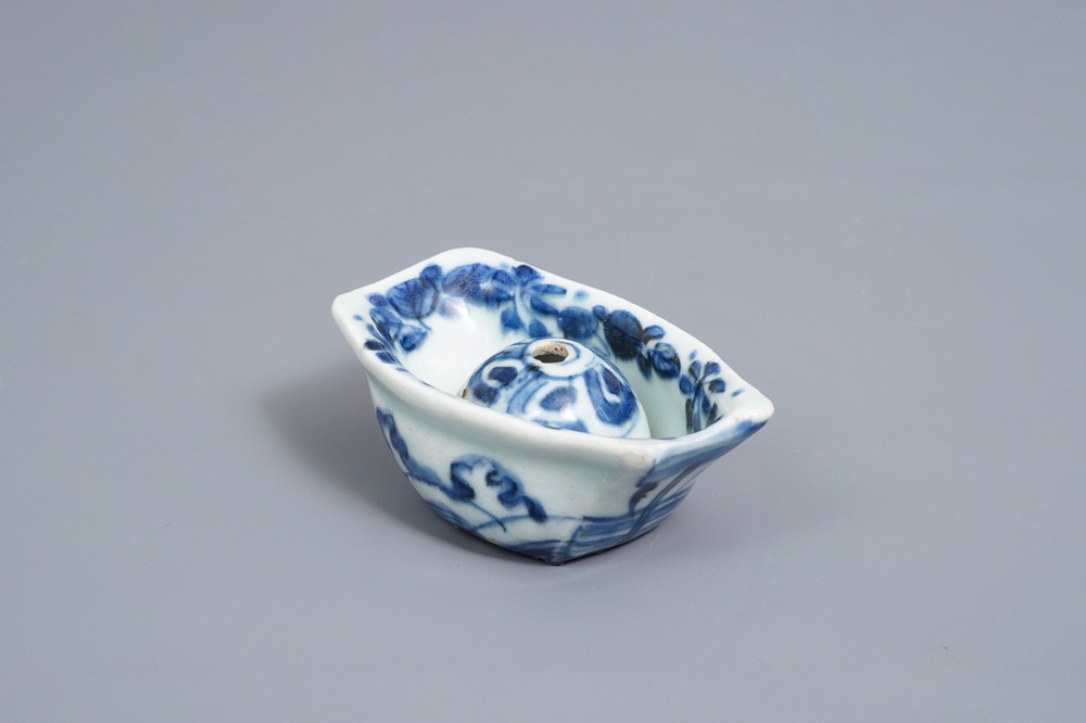 A Chinese blue and white trick cup, Transitional period