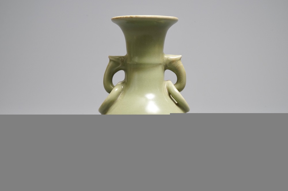 A Chinese Longquan celadon vase, Ming