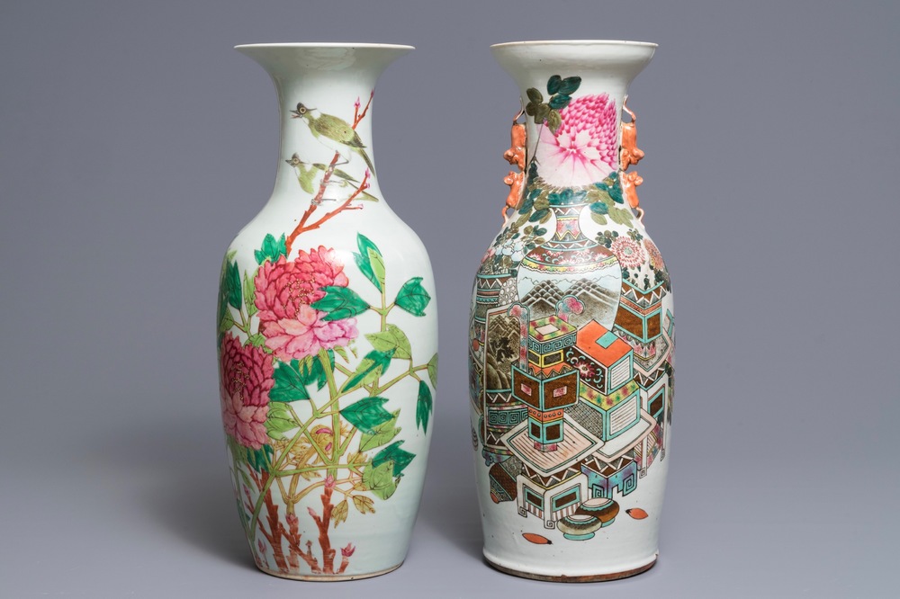 Two Chinese qianjiang cai vases, 19/20th C.