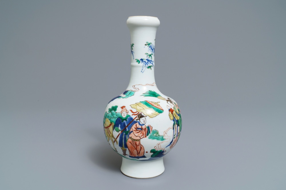 Een Chinese famille verte vaas, Chenghua merk, Kangxi
