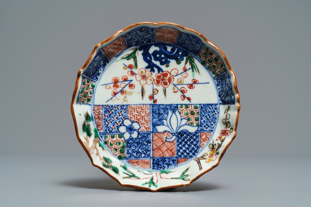 A Chinese wucai ko-sometsuke dish for the Japanese market, Fu mark, Tianqi