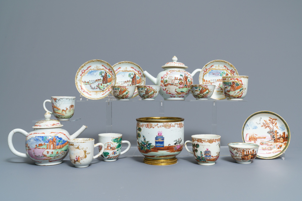 A varied collection of Chinese famille rose export porcelain, Qianlong