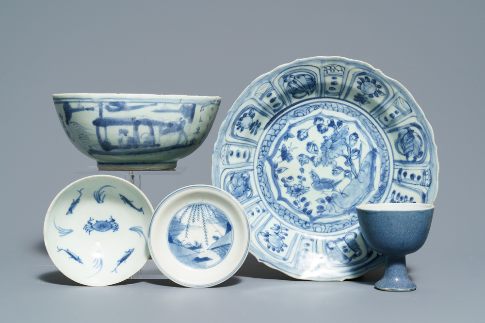 Five Chinese blue and white wares, Hatcher cargo, Transitional period