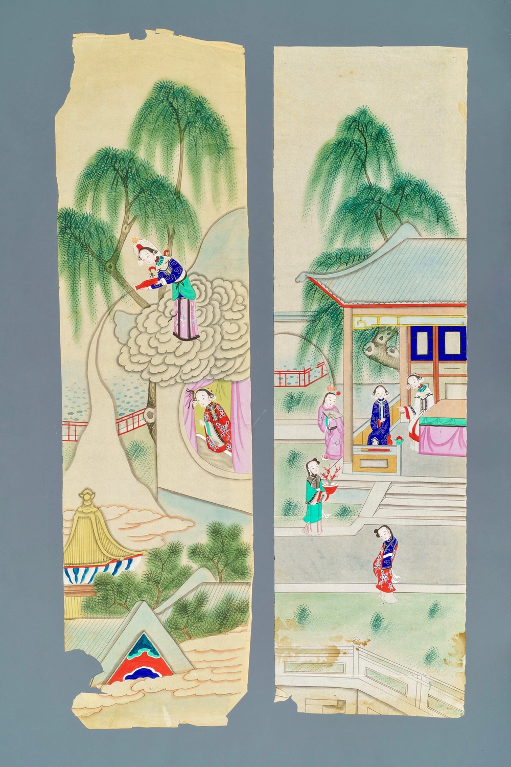A set of 24 Chinese rice paper paintings, 19/20th C.