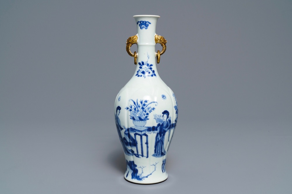 A Chinese blue and white 'Long Eliza' vase, Kangxi