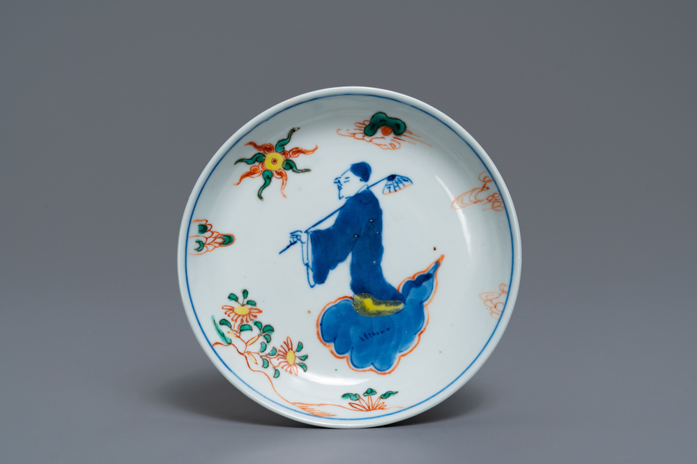 A Chinese wucai ko-sometsuke Japanese market dish, Transitional period