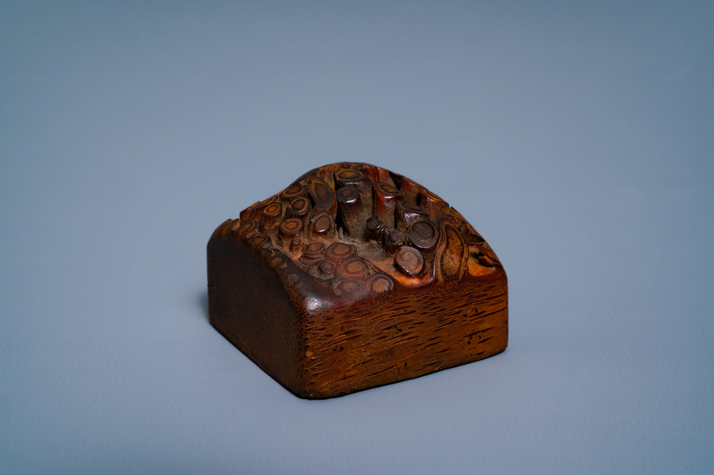 A Chinese natural form bamboo root seal, Republic