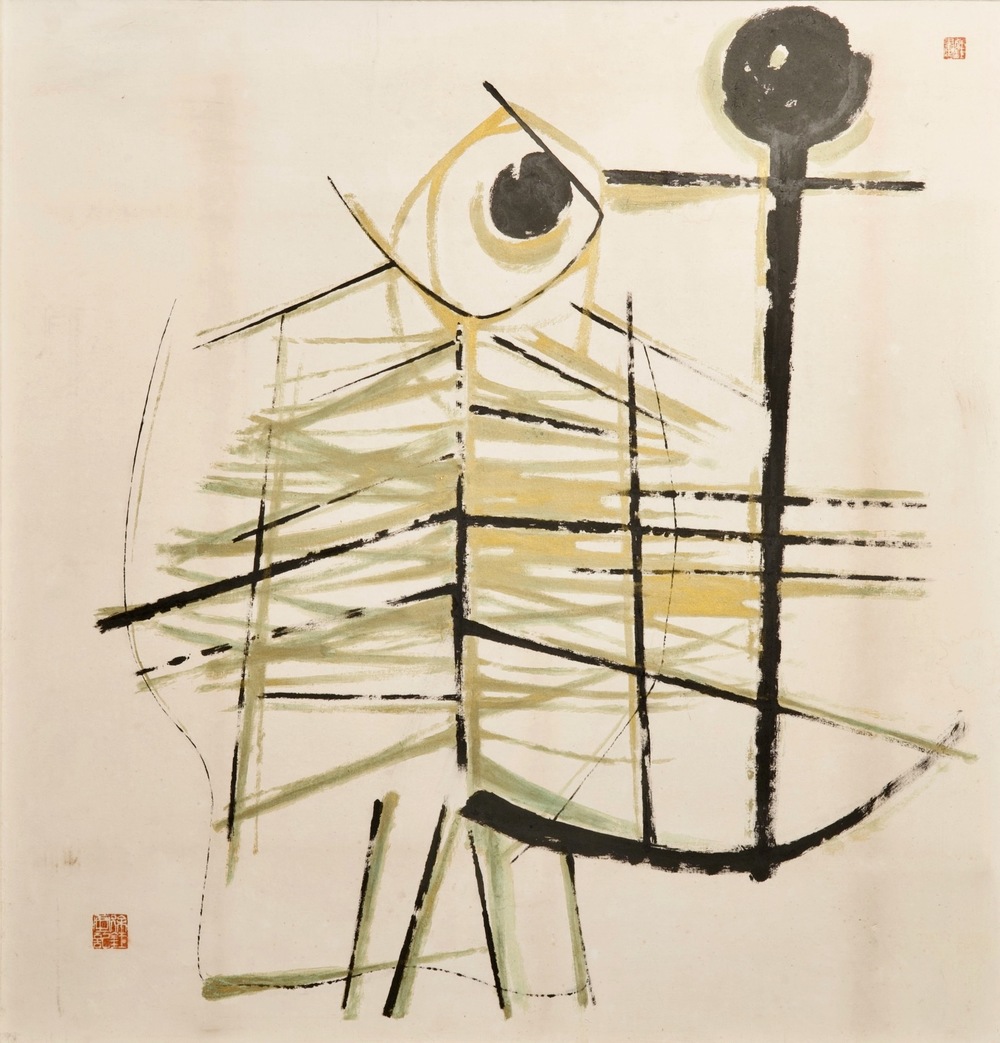 Se Ok Suh (Seok Suh) (Cor&eacute;e, 1929-): Sans titre, encre et couleurs sur papier