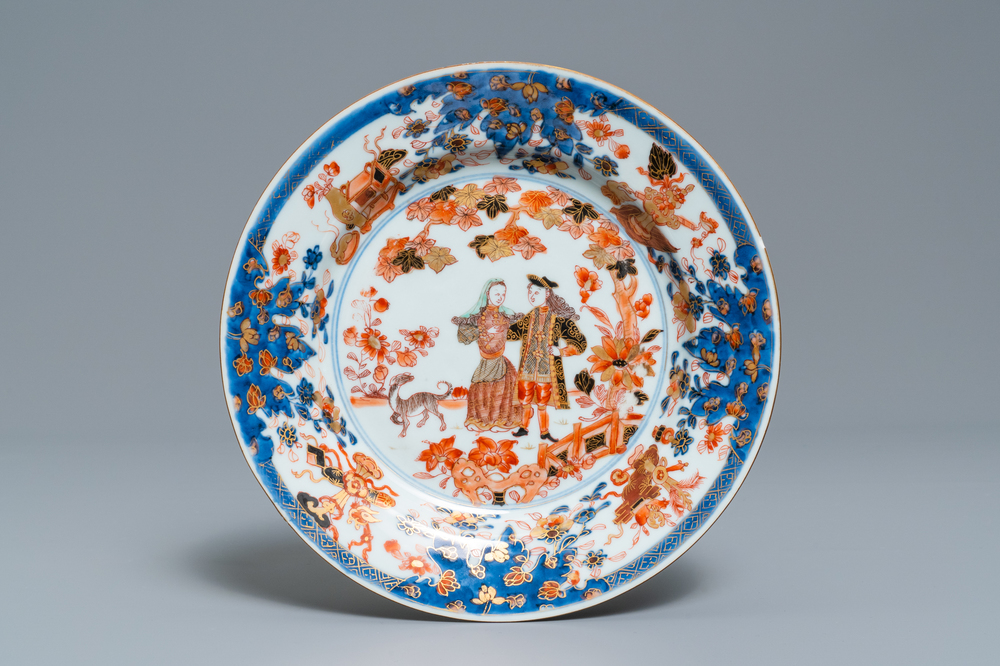 A Chinese verte-Imari 'Governor Duff' plate, Yongzheng