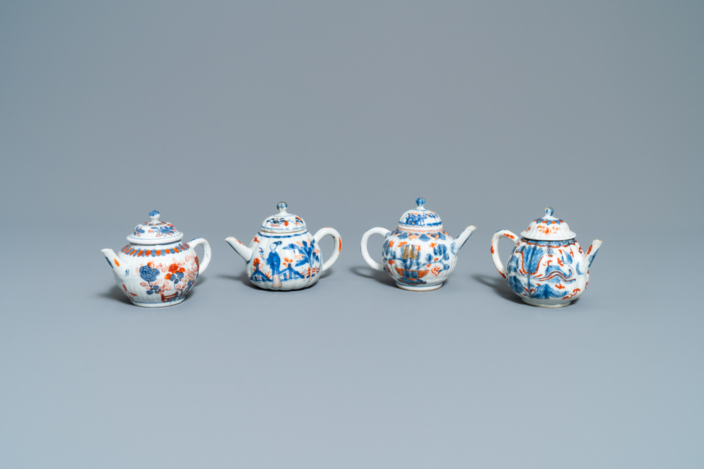 Four Chinese Imari-style teapots and covers, Kangxi