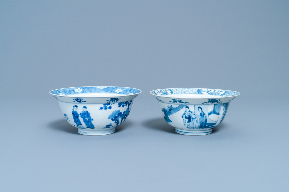 Two Chinese blue and white bowls, Kangxi