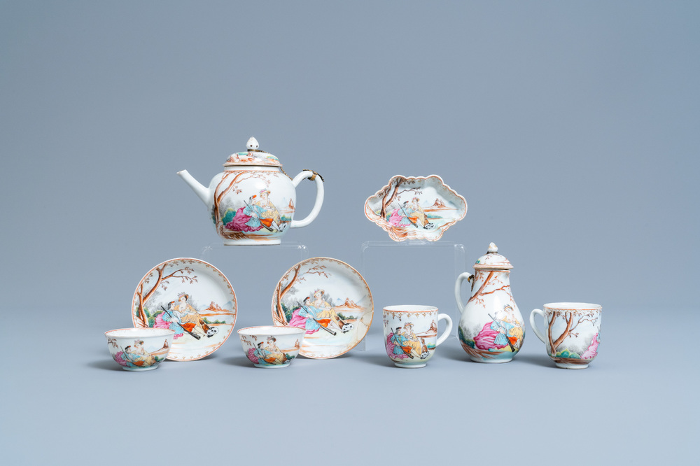 A Chinese famille rose tea service for the European market, Qianlong