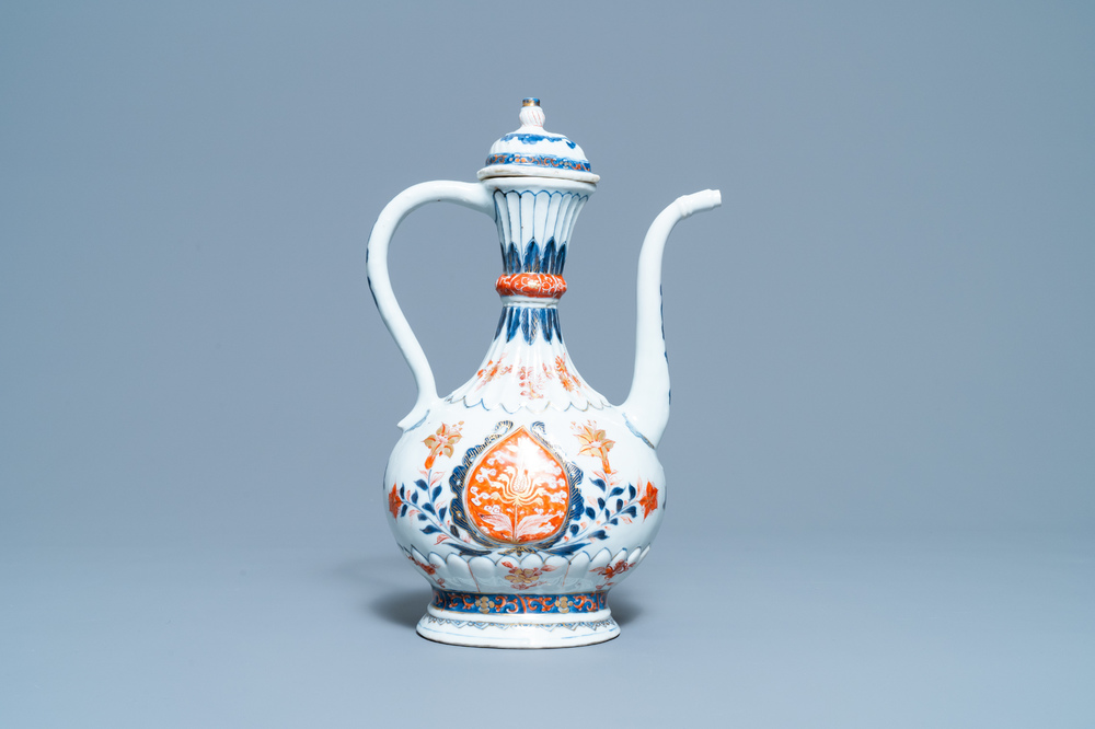 A Chinese Imari-style Islamic market 'aftaba' ewer, Kangxi
